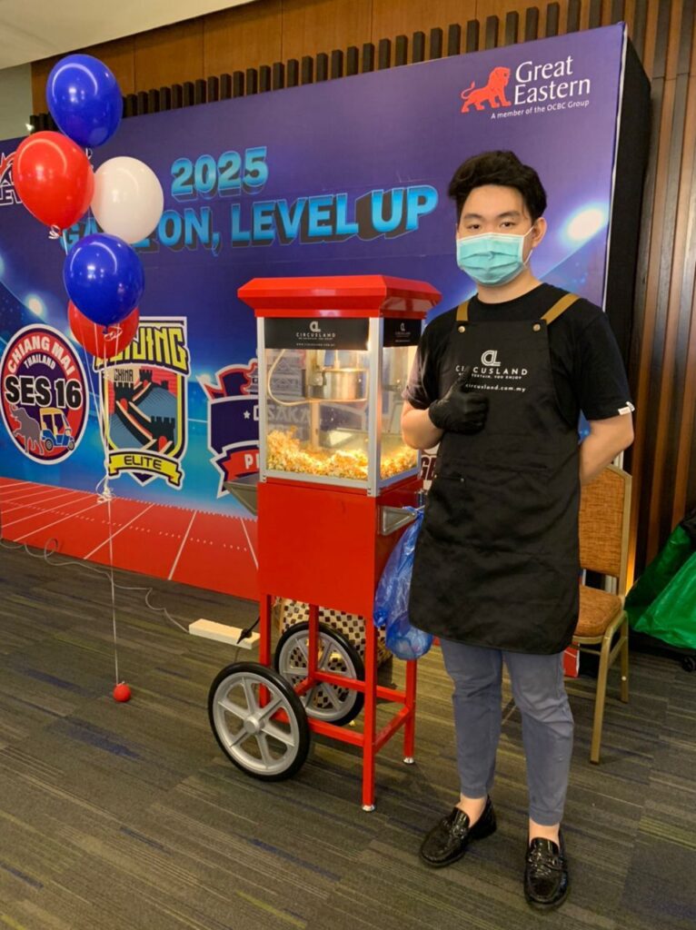 Popcorn rental booth for Great Eastern client event