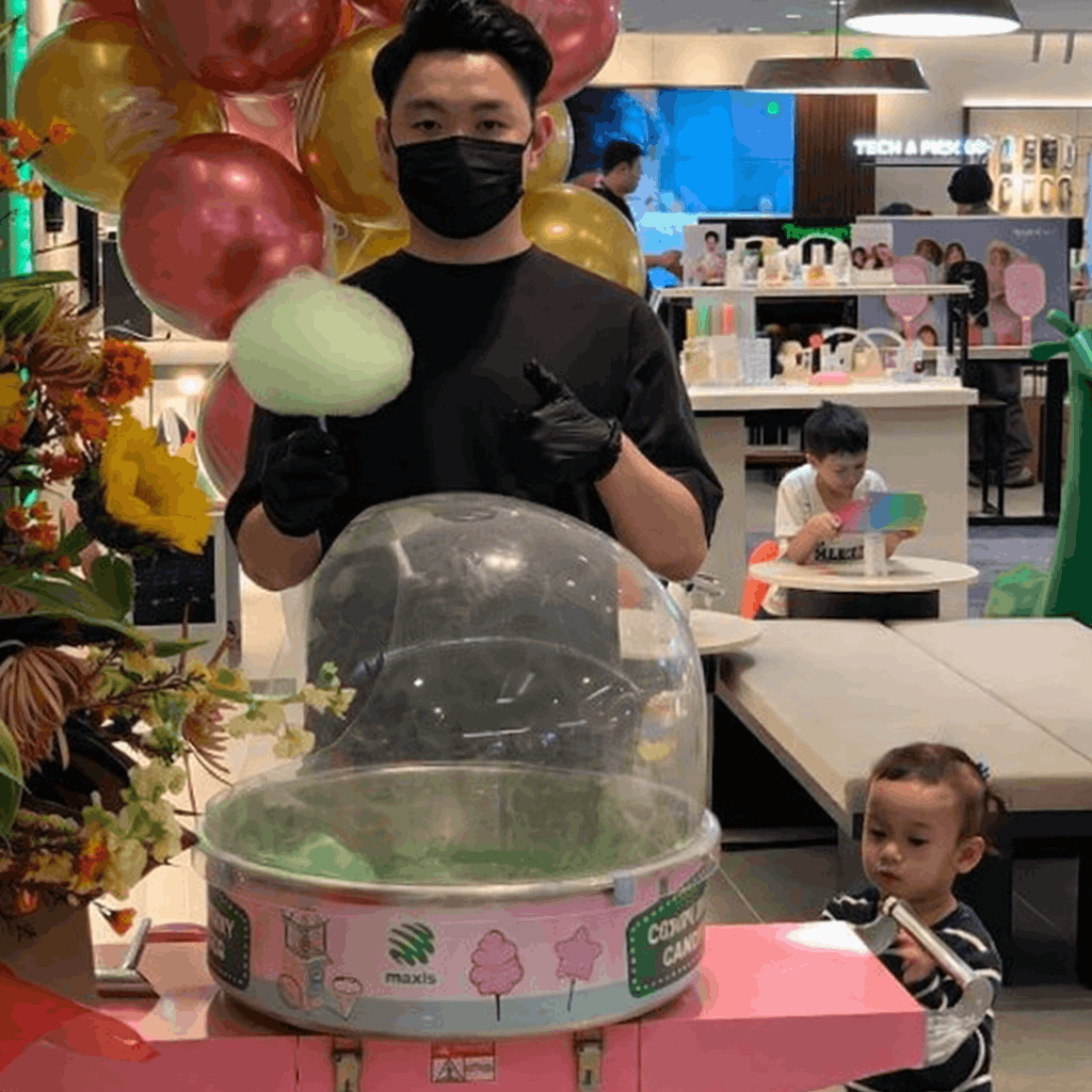 Cotton candy rental for Maxis grand opening event